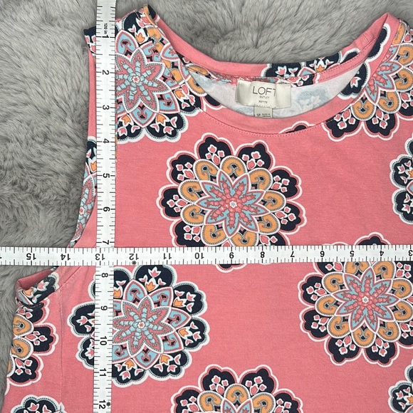 Loft Petite Pink Shift Dress with Medallion Print, Women’s Size SP - Picture 4 of 8